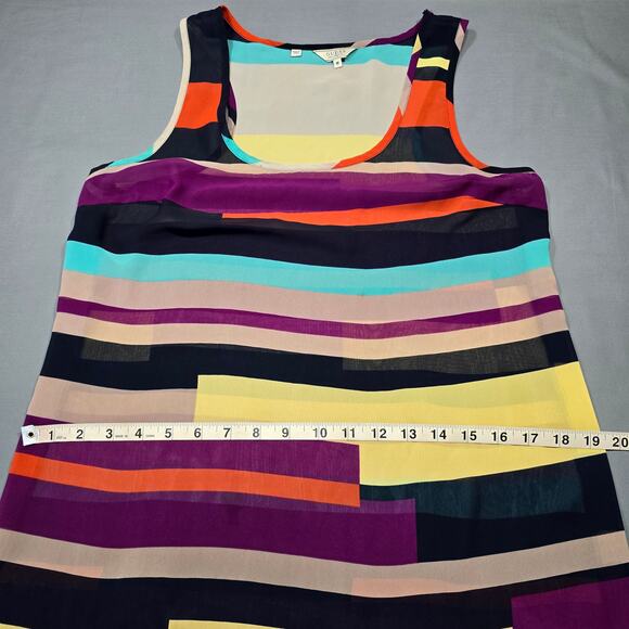 Guess Side Slit Sleeveless Maxi Dress Women Size Medium Vibrant Multicolor Scoop - Picture 12 of 15